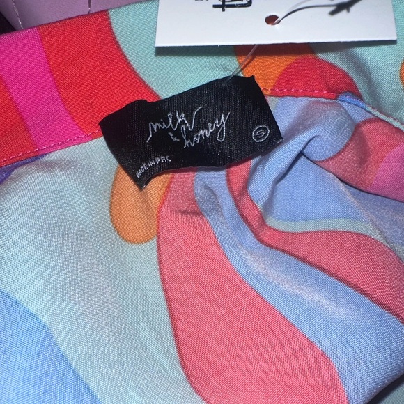 Milk and Honey Bright 2 piece boho chic skirt set size small nwt - Picture 5 of 6